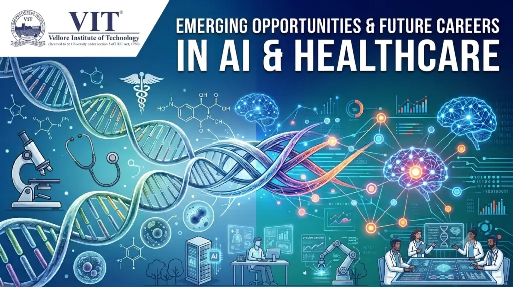 AI in healthcare concept showing medical data visualization and technology integration
